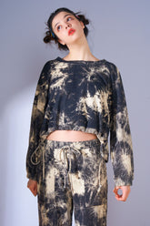 Two Pieces Loose Printed T-Shirt And Wide Leg Pants Pajamas